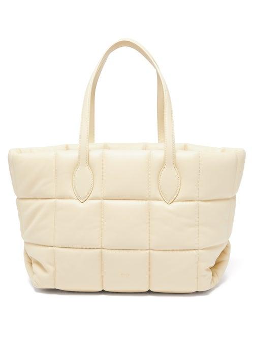 Khaite - Florence Quilted Leather Tote Bag - Womens - Cream