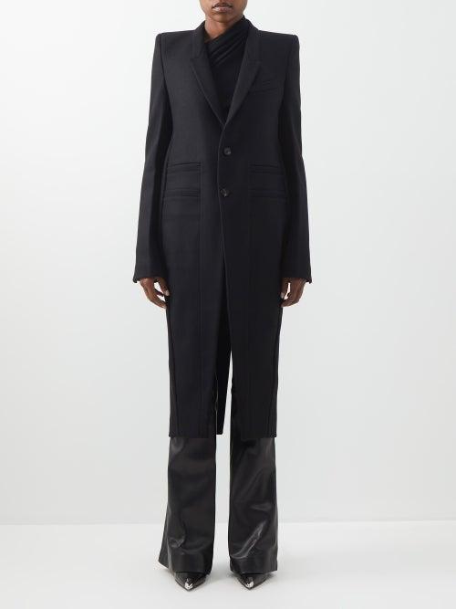 Rick Owens - Backstrap Wool-melton Coat - Womens - Black