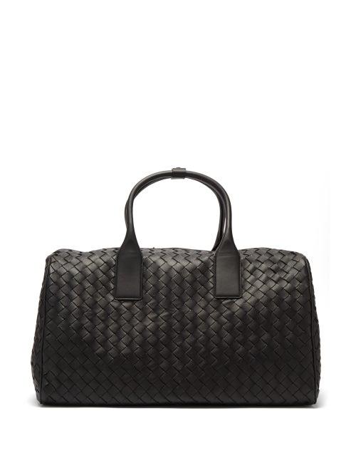 Matchesfashion.com Bottega Veneta - Medium Intrecciato Leather Holdall - Mens - Black