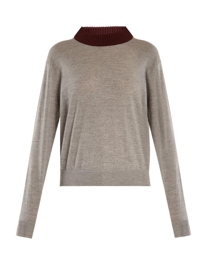 Acne Studios Keegan Contrast-neckline Wool Sweater