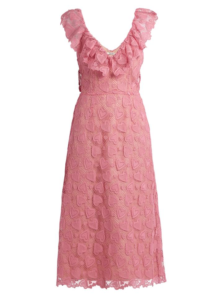 Miu Miu Heart-macram Lace Midi Dress