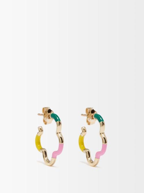 Bea Bongiasca - B Mini Enamel & 9kt Gold Earrings - Womens - Multi