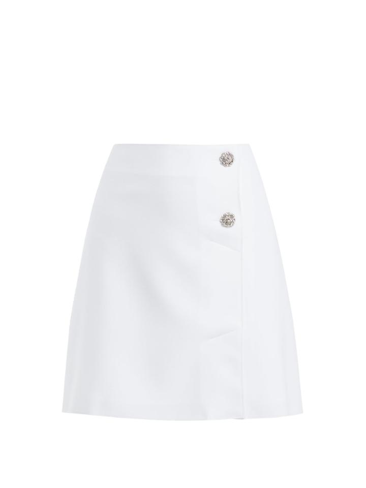 Msgm Crystal-embellished Crepe Mini Skirt