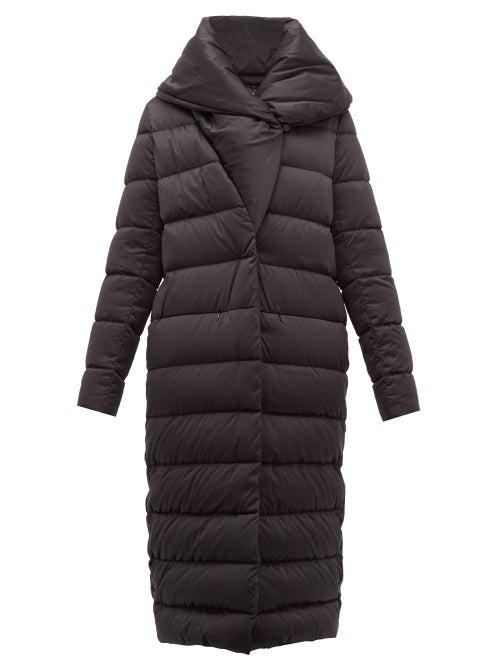 Matchesfashion.com Herno - Bon Bon Shawl Collar Nylon Coat - Womens - Black