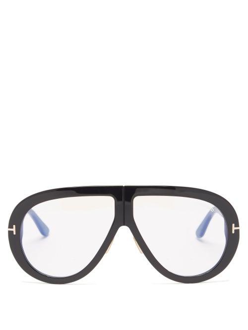 Tom Ford - Troy Aviator Acetate Glasses - Mens - Black