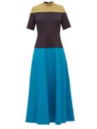 Matchesfashion.com Roksanda - Mauna Panelled Cady Midi Dress - Womens - Multi