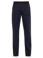 Matchesfashion.com Valentino - Side Stripe Stretch Jersey Track Pants - Mens - Navy