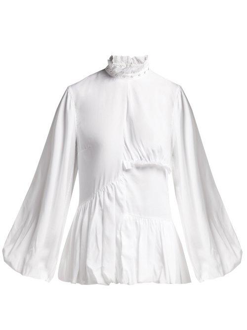 Matchesfashion.com Marques'almeida - Ruffled Woven Blouse - Womens - White