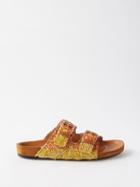 Isabel Marant - Lennyo Woven Raffia Slides - Womens - Multi