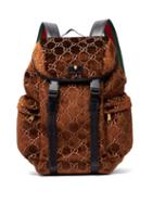 Matchesfashion.com Gucci - Gg Velvet Backpack - Mens - Brown Multi