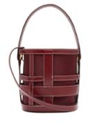 Matchesfashion.com Staud - Brody Caged Leather Bucket Bag - Womens - Burgundy