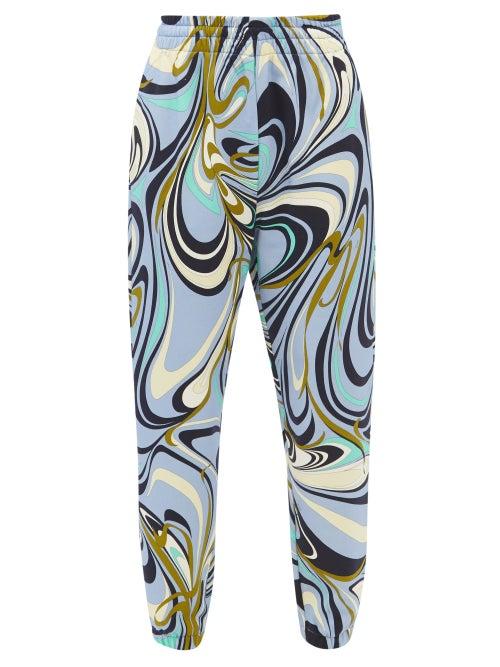 Emilio Pucci - Onde-print Sustainable-jersey Track Pants - Womens - Blue Multi