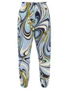 Emilio Pucci - Onde-print Sustainable-jersey Track Pants - Womens - Blue Multi