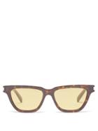 Saint Laurent - Flat-top Tortoiseshell-acetate Sunglasses - Womens - Brown Multi