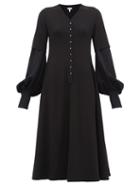 Matchesfashion.com Loewe - Layered Effect Wool Crepe Trapeze Dress - Womens - Navy