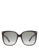 Matchesfashion.com Gucci - Gg Plaque Square Acetate Sunglasses - Womens - Black