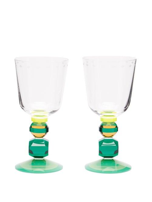 Unisex Homeware Reflections Copenhagen - Set Of Two Mayfair Crystal Glasses - Clear Multi