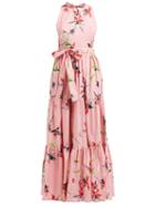 Matchesfashion.com La Doublej - Pellicano American Print Cotton Poplin Maxi Dress - Womens - Pink Print