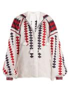 Matchesfashion.com Vita Kin - Riverbank Embroidered Mid Weight Linen Blouse - Womens - White Multi