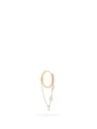 Ladies Fine Jewellery Persee - Chain Diamond & 18kt Gold Single Hoop Earring - Womens - Yellow Gold