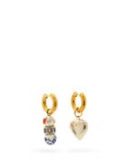 Matchesfashion.com Timeless Pearly - Mismatched 24kt Gold-plated Hoop Earrings - Womens - Silver Gold
