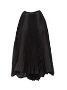 Matchesfashion.com Saint Laurent - Pleated Silk-georgette Trapeze Blouse - Womens - Black