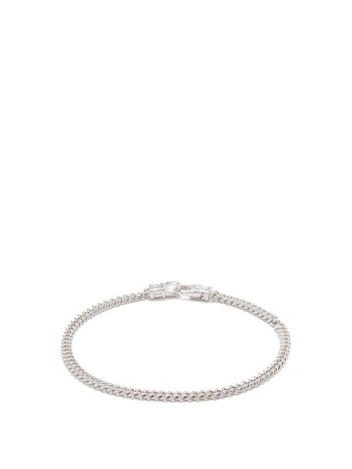 Tom Wood - Curb-link Rhodium-plated Sterling-silver Bracelet - Mens - Silver