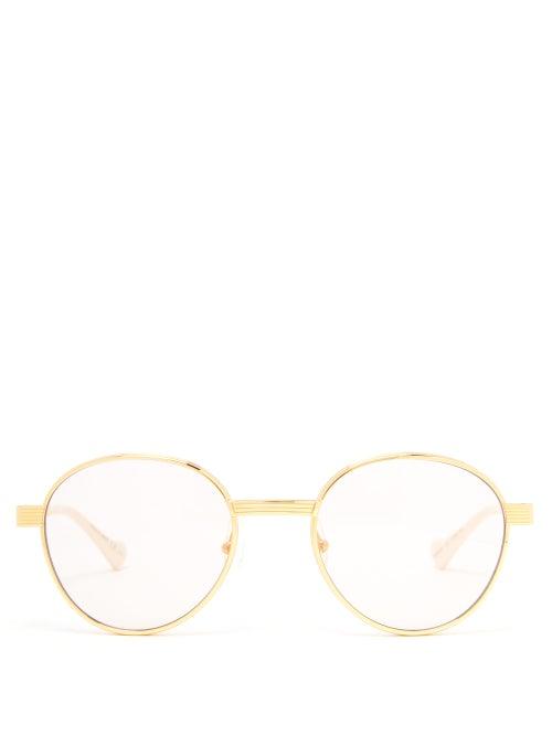Gucci Eyewear - Round Metal Glasses - Mens - Gold