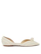 Ladies Shoes Jimmy Choo - Sabine Faux-pearl Embellished D'orsay Flats - Womens - White