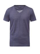 Matchesfashion.com 120% Lino - V-neck Linen-jersey T-shirt - Mens - Navy