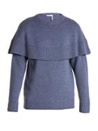 Chloé Iconic Cape-overlay Cashmere Sweater