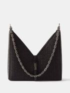 Givenchy - Cut Out Small Faux-raffia Cross-body Bag - Womens - Black