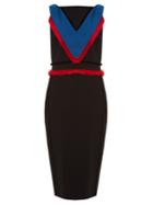 Matchesfashion.com Altuzarra - Caulfield Fringed Trim Cady Midi Dress - Womens - Black Multi
