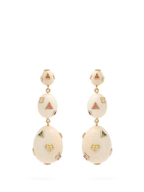 Matchesfashion.com Bibi Van Der Velden - Pop Art Eggs Earrings - Womens - White