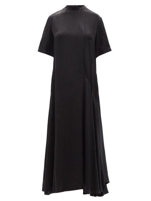 Raey - Asymmetric-hem Cupro T-shirt Dress - Womens - Navy