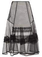 Matchesfashion.com Molly Goddard - Alva Frilled Tulle Skirt - Womens - Black