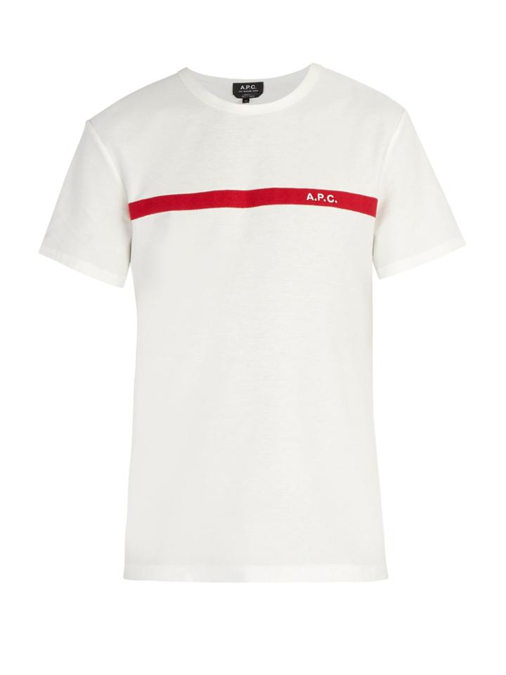 A.p.c. Yukata Logo-embroidered Cotton T-shirt