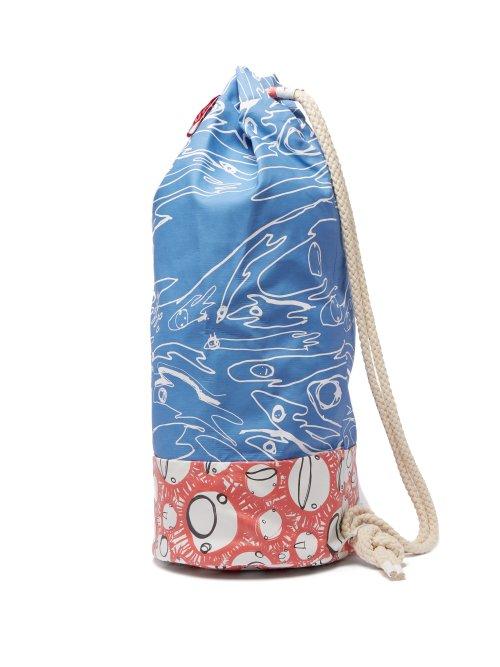 Matchesfashion.com Charles Jeffrey Loverboy - Screaming Suns Contrast Panel Duffle Bag - Womens - Blue Multi