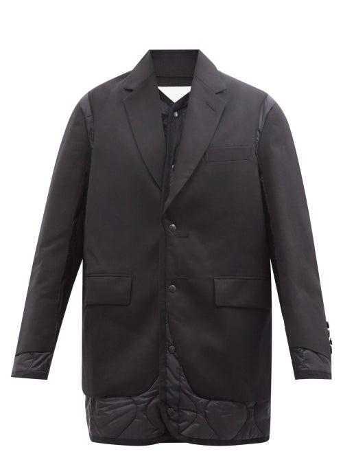 Junya Watanabe - Wool-gabardine And Quilted-shell Blazer - Womens - Black