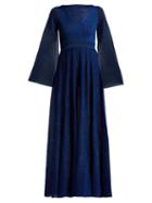 Matchesfashion.com Missoni - Bell Sleeve Pleated Gown - Womens - Blue