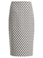 Matchesfashion.com Mary Katrantzou - Sigma Geometric Jacquard Pencil Skirt - Womens - Black White