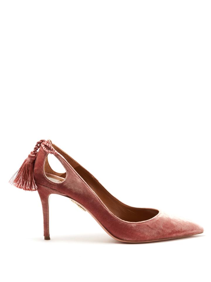 Aquazzura Forever Marilyn Tassel Velvet Pumps