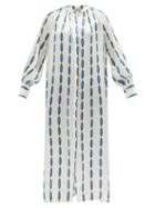 Ladies Beachwear Themis Z - Jewel-print Silk-satin Shirt Dress - Womens - White Multi