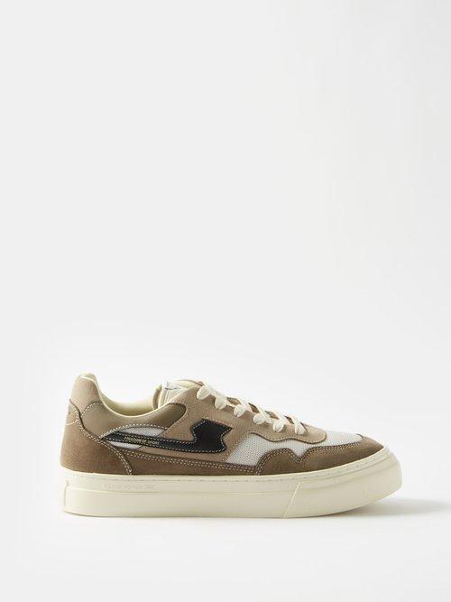 Stepney Workers Club - Pearl S-strike Mesh And Suede Trainers - Mens - Dark Grey