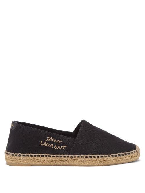 Saint Laurent - Logo-embroidered Canvas Espadrilles - Womens - Black