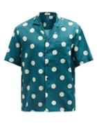 Matchesfashion.com Commas - Polka-dot Silk-blend Satin Shirt - Mens - Dark Green