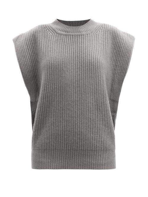 Matchesfashion.com Isabel Marant - Bridget Cap-sleeve Cashmere And Wool Sweater - Womens - Grey