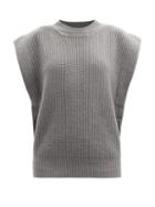 Matchesfashion.com Isabel Marant - Bridget Cap-sleeve Cashmere And Wool Sweater - Womens - Grey