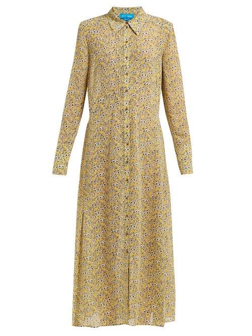Matchesfashion.com M.i.h Jeans - Maggie Floral Print Silk Dress - Womens - Yellow Print