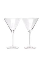 Unisex Homeware Richard Brendon - Set Of Two Crystal Martini Glasses - Clear